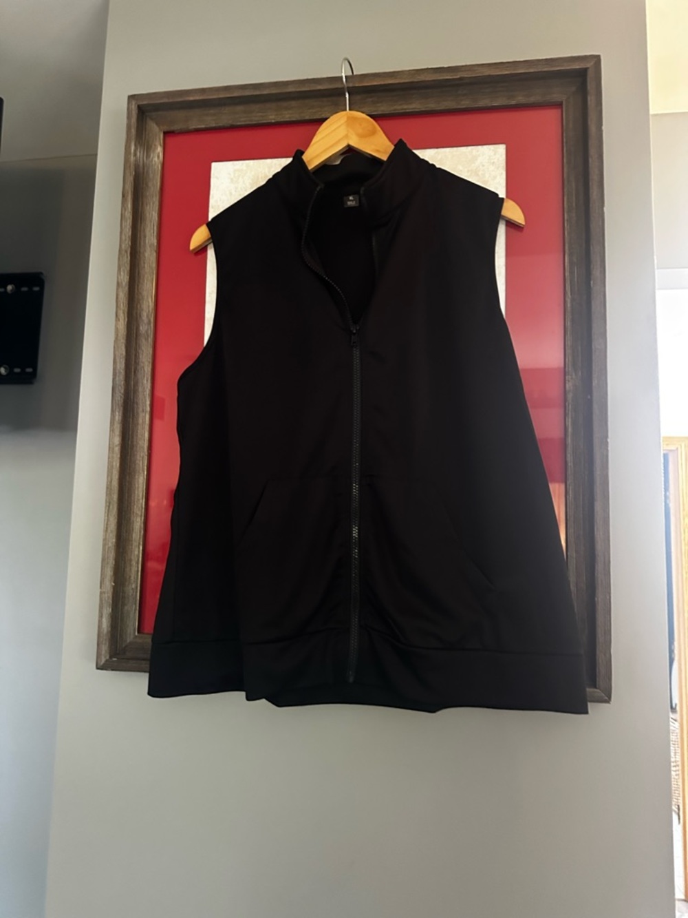 Sleeveless Black Zip Front Vest